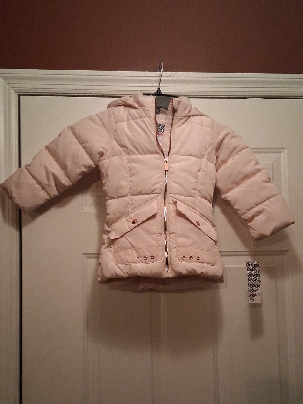 Kensie Girl Hooded Puffer Coat in Light Pink